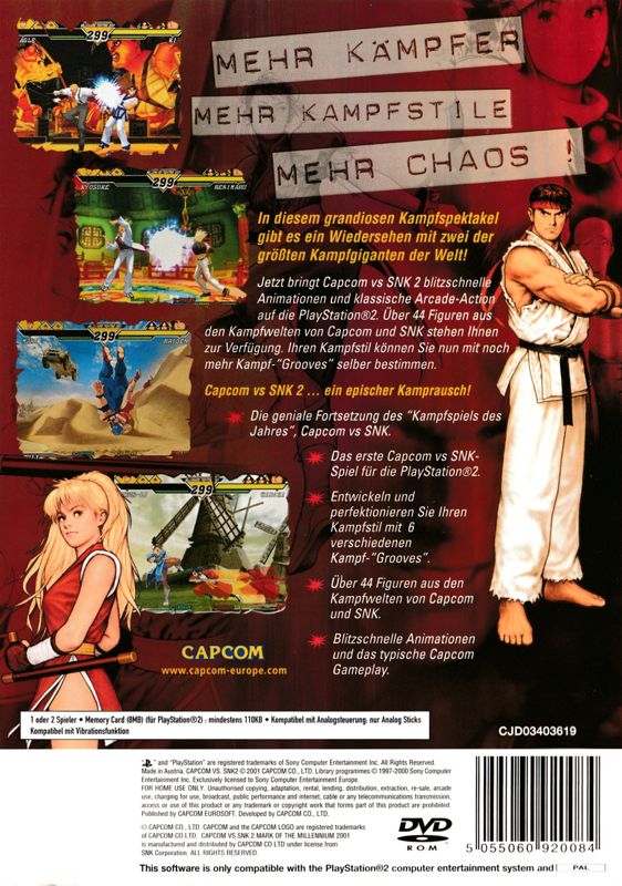 Capcom Vs SNK 2 Mark Of The Millennium Cover Or Packaging Material