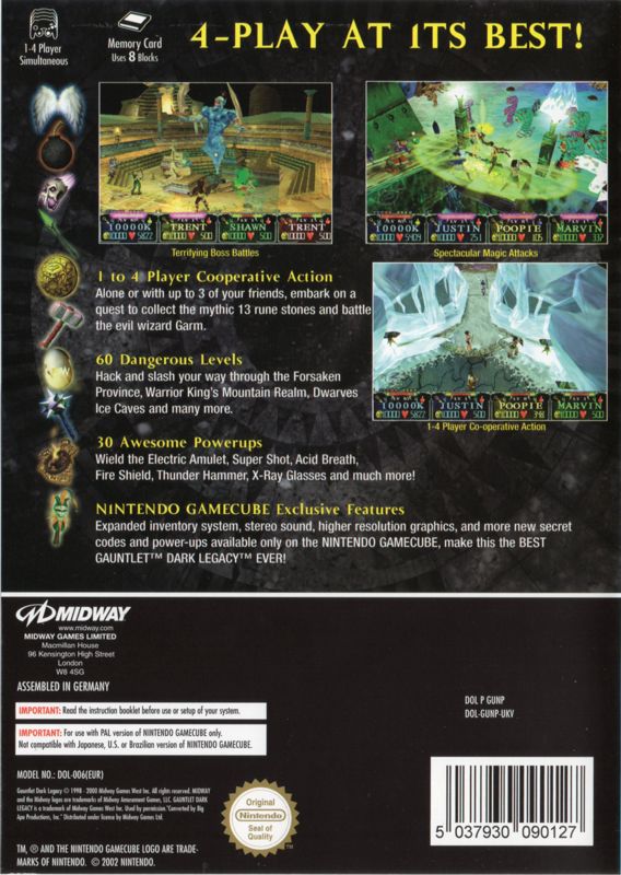 Gauntlet Dark Legacy Cover Or Packaging Material MobyGames