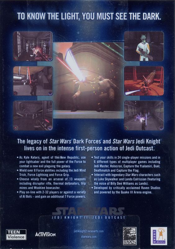 Star Wars Jedi Knight Ii Jedi Outcast Cover Or Packaging Material