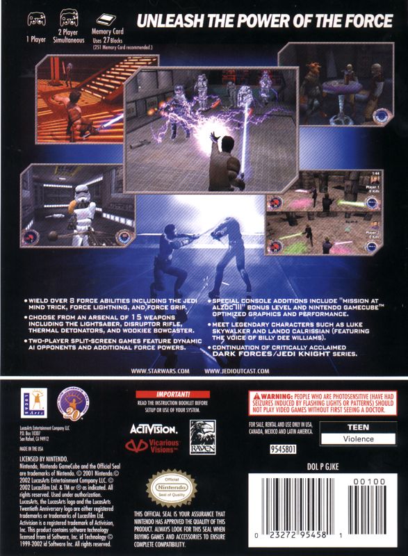 Star Wars Jedi Knight Ii Jedi Outcast Cover Or Packaging Material