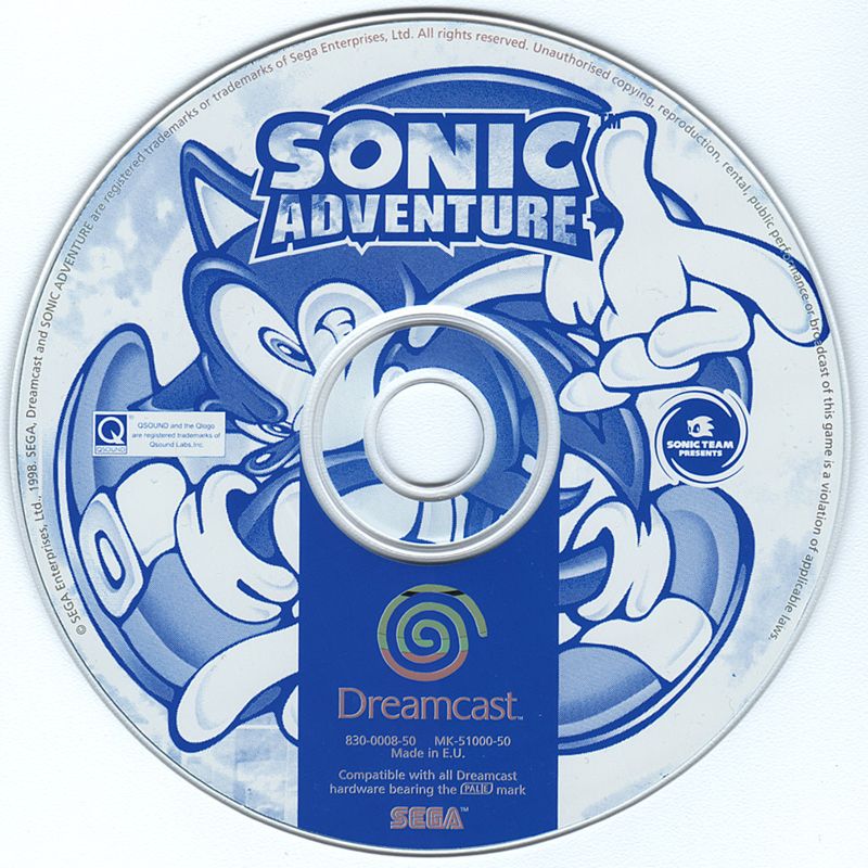 Sonic Adventure Cover Or Packaging Material Mobygames