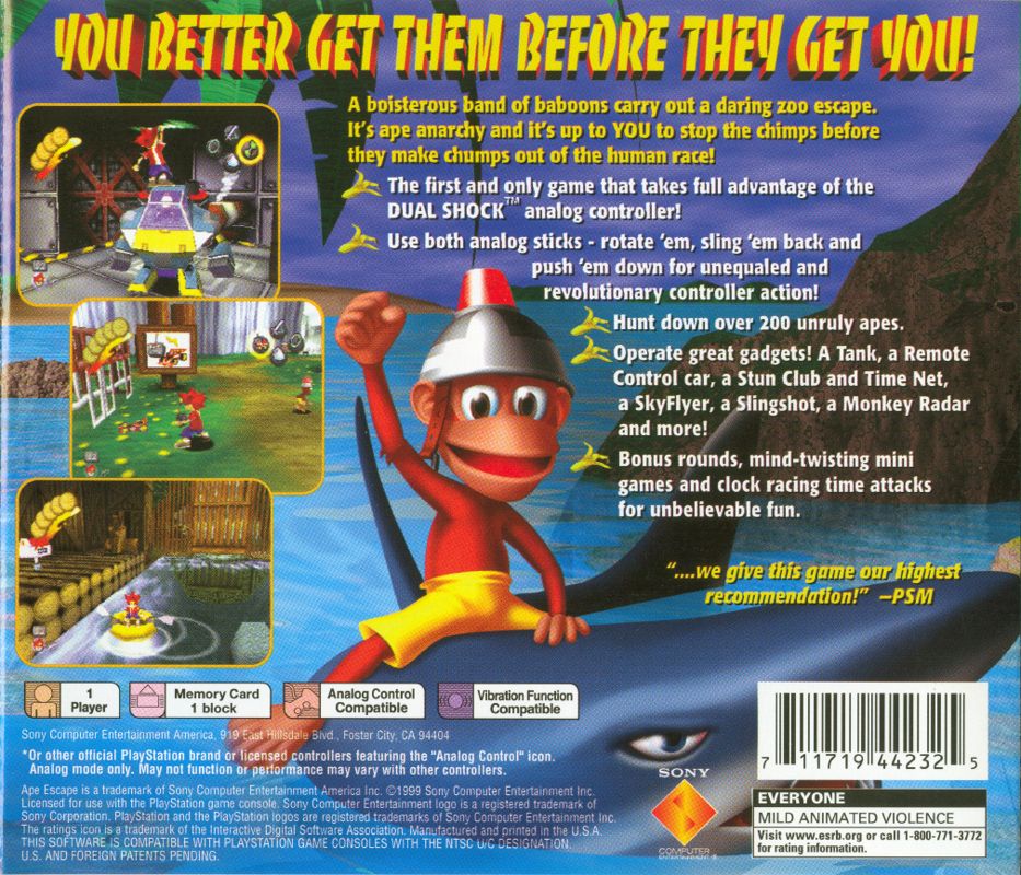 Ape Escape Cover Or Packaging Material Mobygames