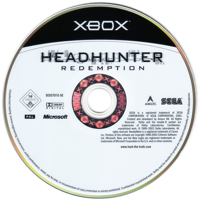 Headhunter Redemption Cover Or Packaging Material Mobygames