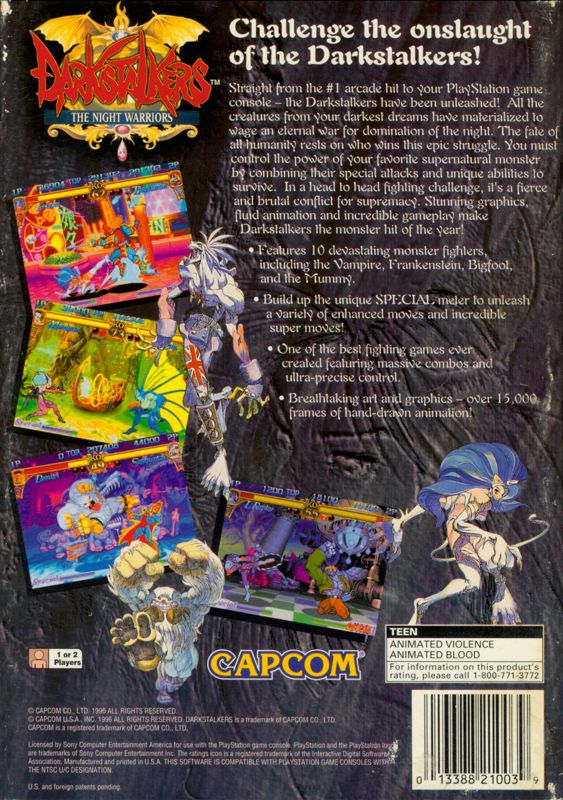 Darkstalkers The Night Warriors Cover Or Packaging Material MobyGames