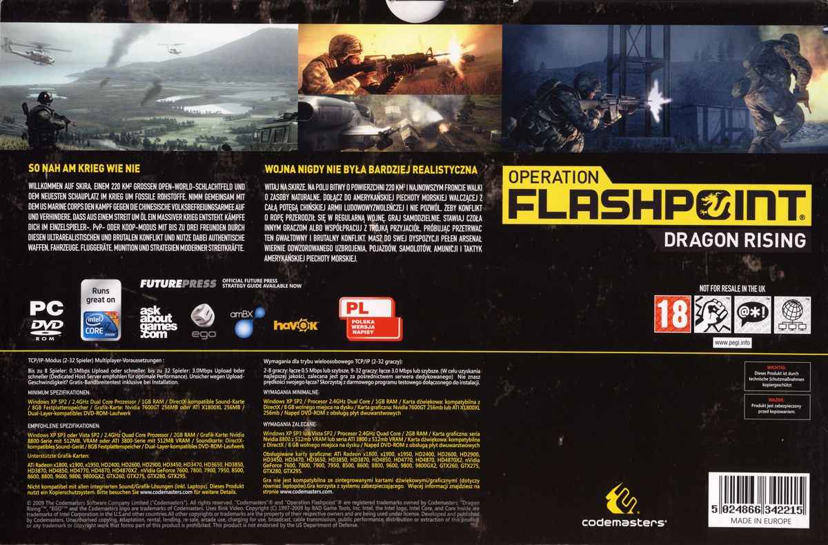 Operation Flashpoint Dragon Rising Special Edition Cover Or