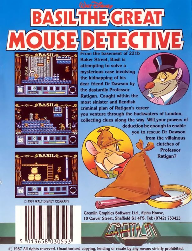 Basil The Great Mouse Detective Cover Or Packaging Material Mobygames