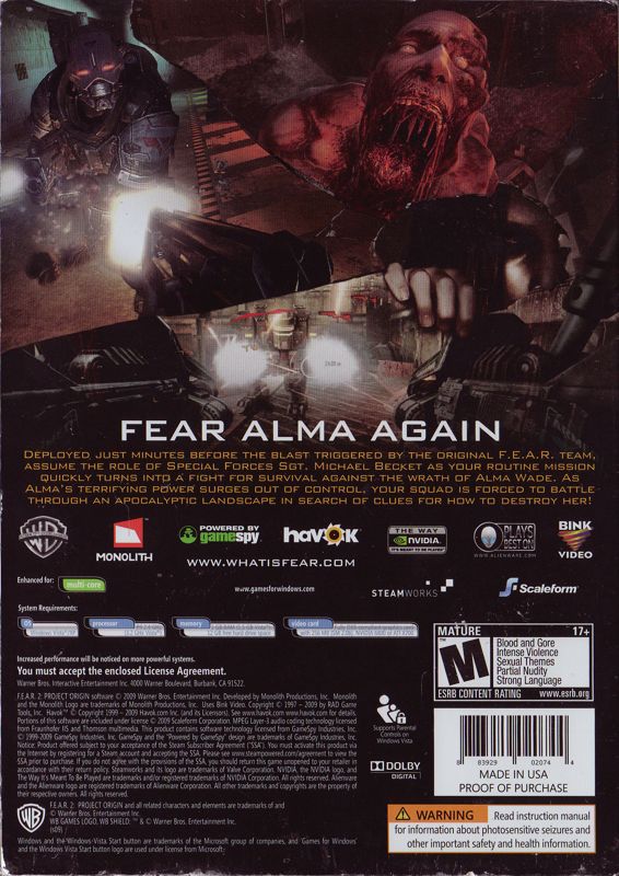 F E A R Project Origin Cover Or Packaging Material Mobygames