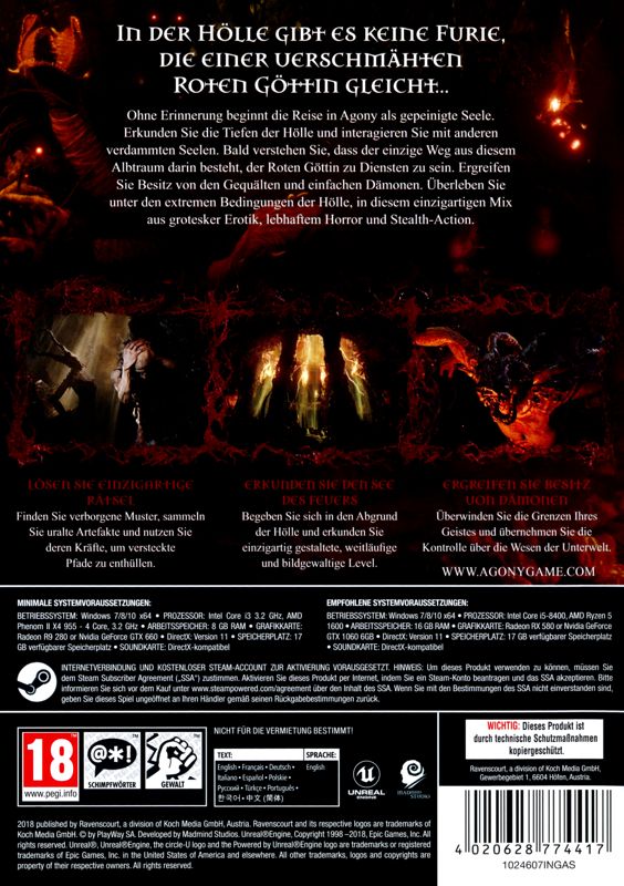 Agony Cover Or Packaging Material Mobygames