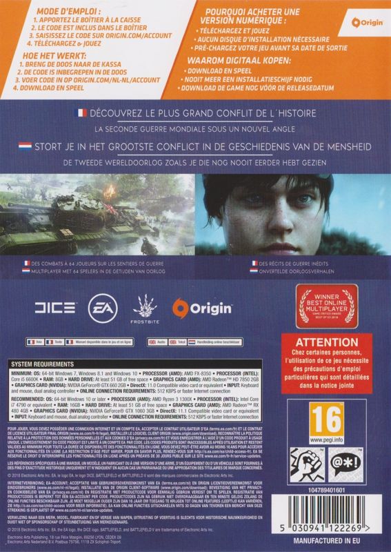 Battlefield V Cover Or Packaging Material Mobygames