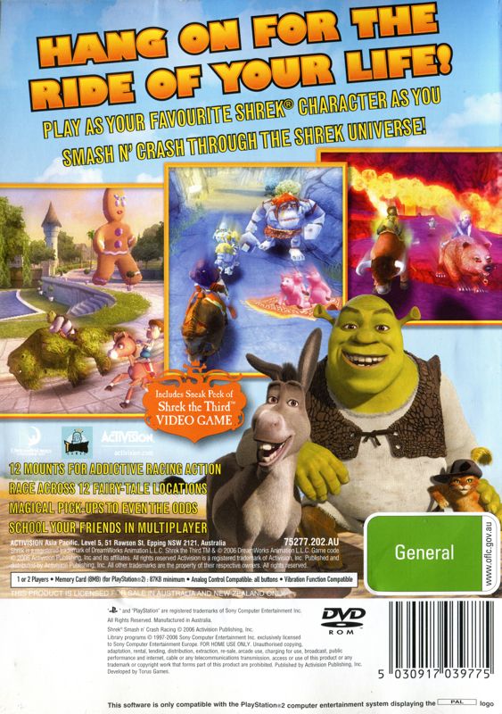 Shrek Smash N Crash Racing Cover Or Packaging Material Mobygames