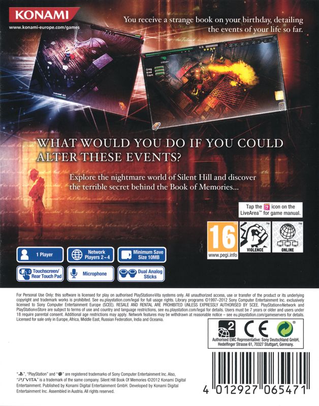 Silent Hill Book Of Memories Cover Or Packaging Material MobyGames