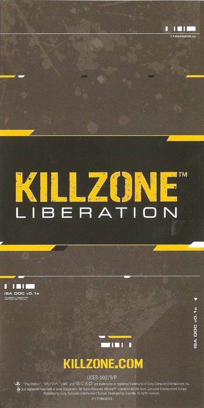 Killzone Liberation Cover Or Packaging Material Mobygames