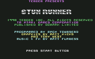 Screenshot Of S T U N Runner Commodore 64 1989 MobyGames