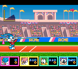 Screenshot Of Tiny Toon Adventures Wacky Sports Challenge SNES 1994