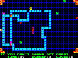 Screenshot Of Pyromania Trial By Fire ZX Spectrum 2013 MobyGames