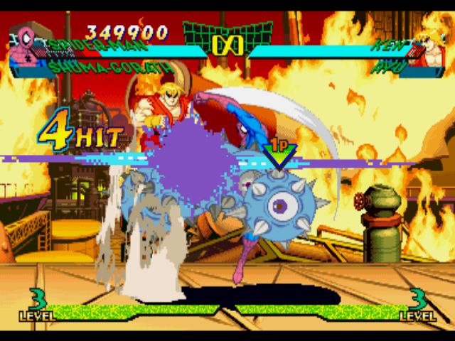 Screenshot Of Marvel Super Heroes Vs Street Fighter Playstation