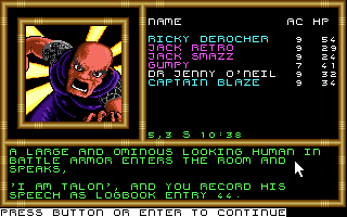 Screenshot Of Buck Rogers Countdown To Doomsday DOS 1990 MobyGames