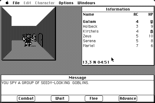 Screenshot Of Pool Of Radiance Macintosh Mobygames