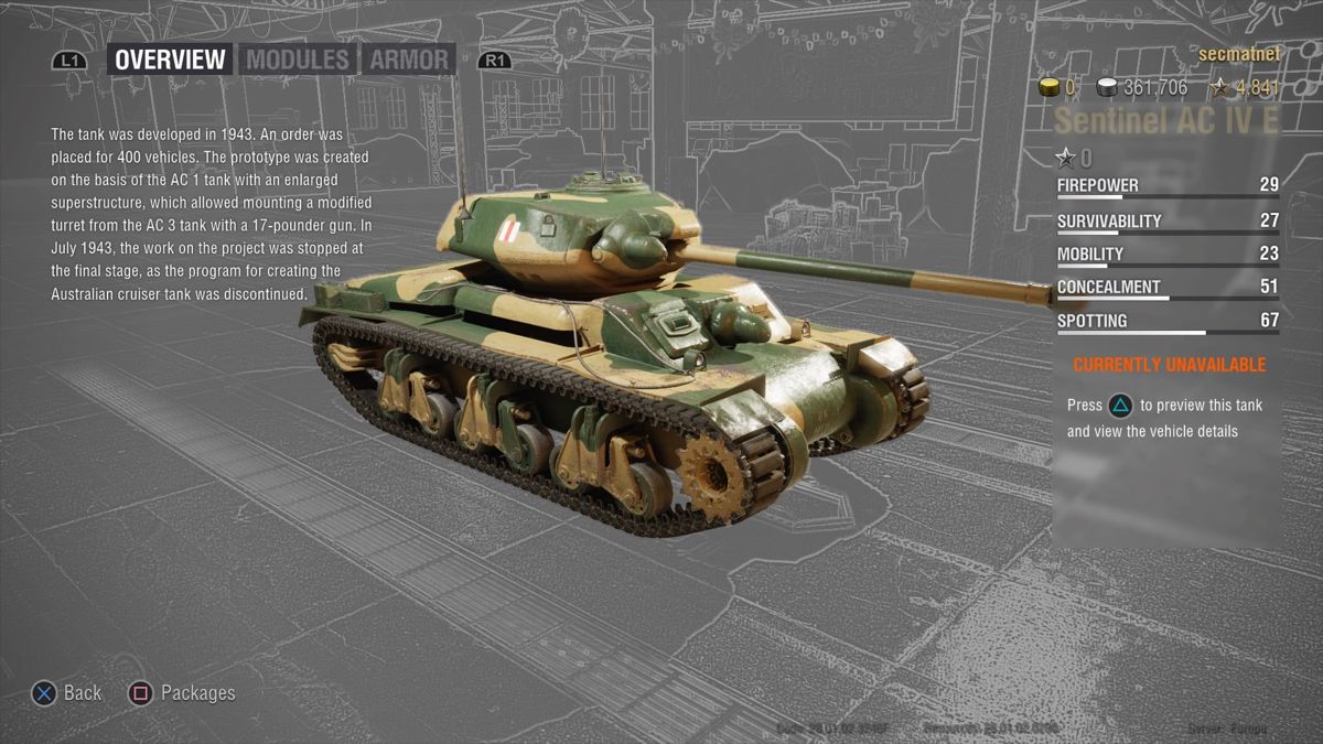 Screenshot Of World Of Tanks Sentinel Ac Iv Ultimate Playstation