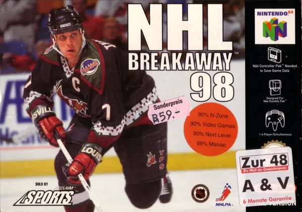 постер игры NHL Breakaway 98