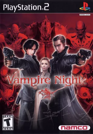 Night scene with a man in front of a vampire manor