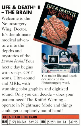 FMT　CDソフト　LIFE ＆ DEATH II THE BRAIN Life & Death II: The Brain (1990) | IGDB.com