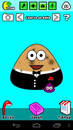 Pou is hungry,tired and dirty.