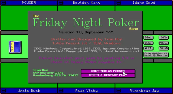 Friday Night Poker (1991) - MobyGames