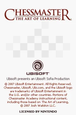 Chessmaster: Grandmaster Edition UBISOFT, CHESS MASTER