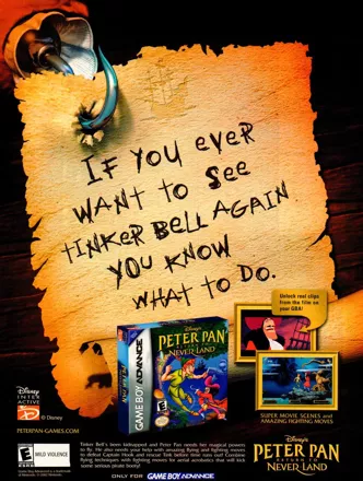 Peter Pan: Return to Neverland, Gameboy Advance game