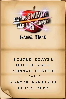 Play Are You Smarter than a 5th Grader - Game Time (USA) online