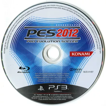 Pes 2012 Set blu ray Disc Play Station 3 Konami