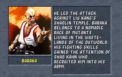 Sigma Posting on X: Sigmaraka Source: Baraka Mortal Kombat II (SNES) by  Midway and Sculptured Software  / X