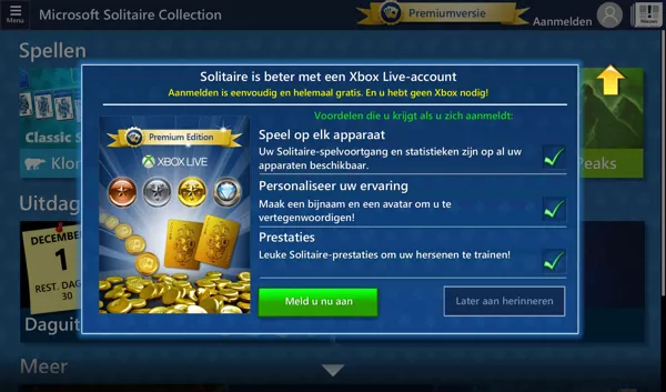Computer screenshot of Microsoft solitaire game collection Stock