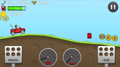 Drive over hills on the moon with physics-based game Hill Climb Racing