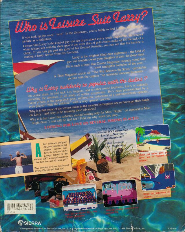 Back Cover for Leisure Suit Larry Goes Looking for Love (In Several Wrong Places) (Amiga)