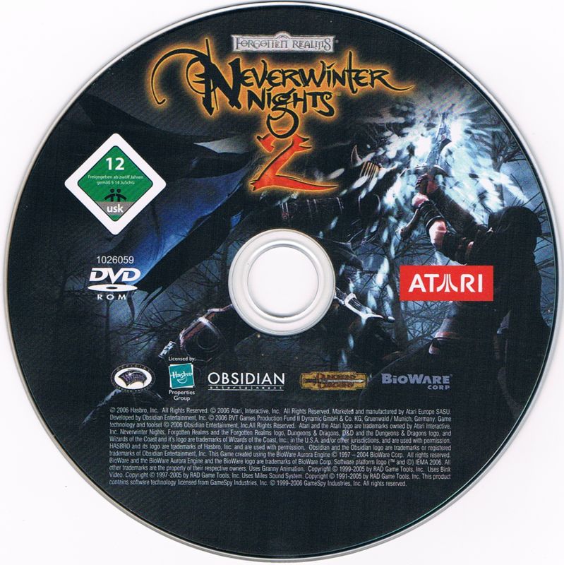 Media for Neverwinter Nights 2: Gold (Windows): Neverwinter Nights 2 disc
