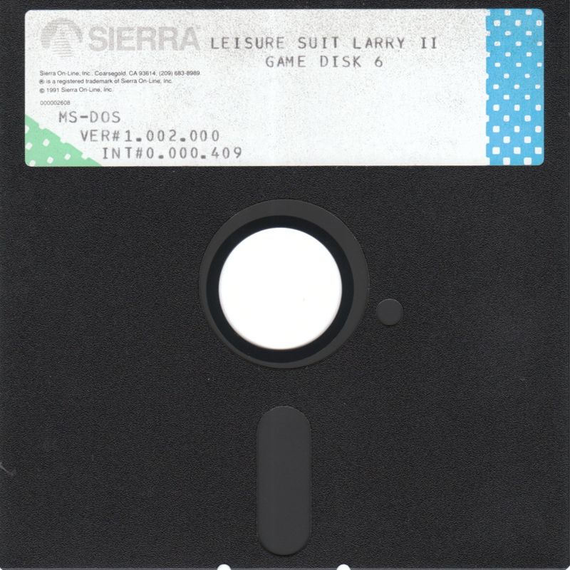 Media for Leisure Suit Larry Goes Looking for Love (In Several Wrong Places) (DOS) (Dual-Media Version 1.002.000 (Int#0.000.409) release): 5.25" Disk 6/6