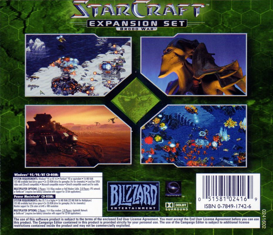 Other for StarCraft: Battle Chest (Macintosh and Windows): Brood War Jewel Case - Back