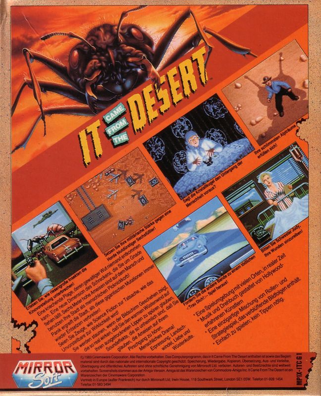 Back Cover for It Came from the Desert (DOS)