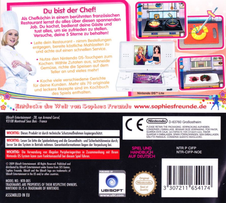 Back Cover for Gourmet Chef (Nintendo DS)