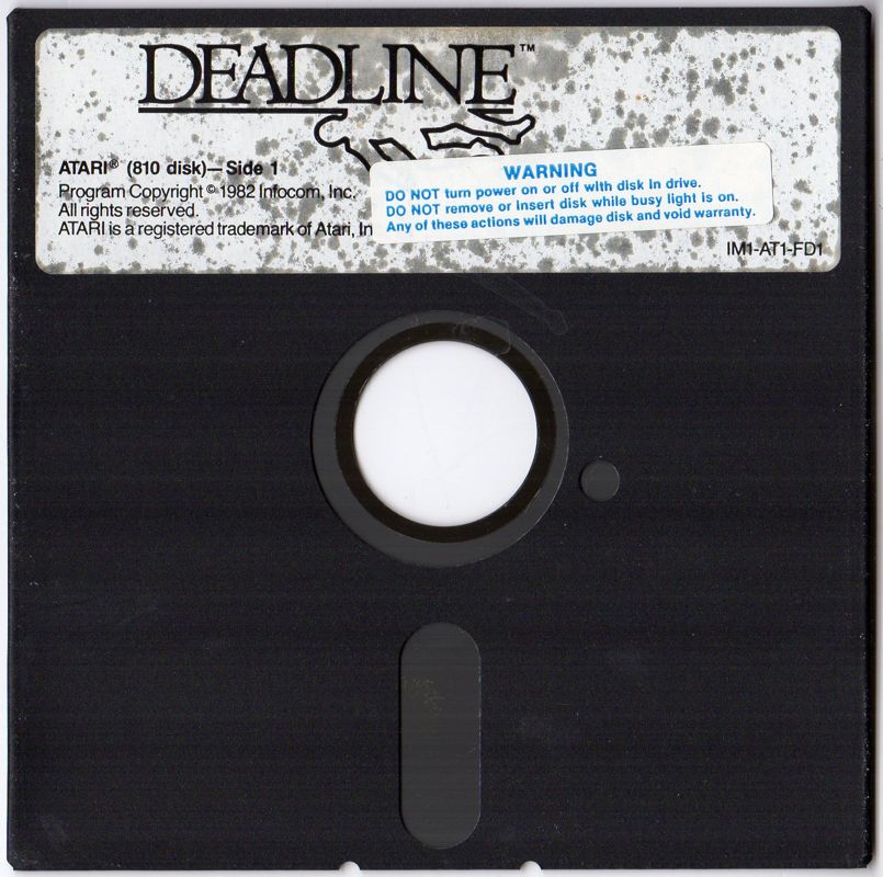Media for Deadline (Atari 8-bit) (Folio release): Disk 1