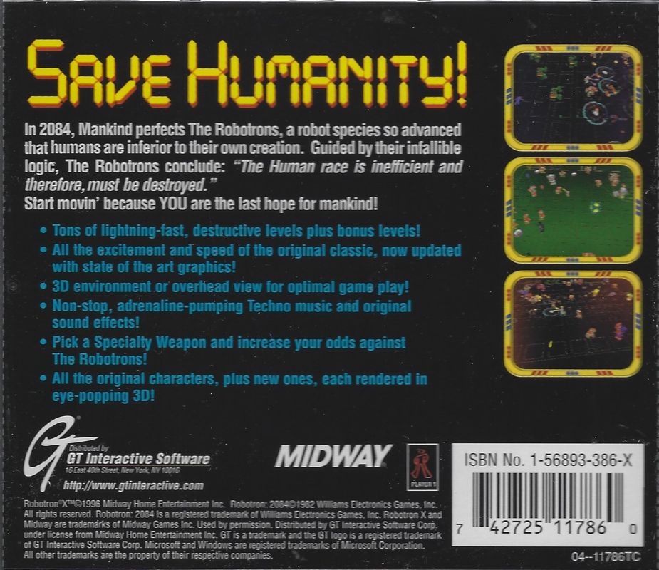 Other for Robotron X (Windows): Jewel Case - Back