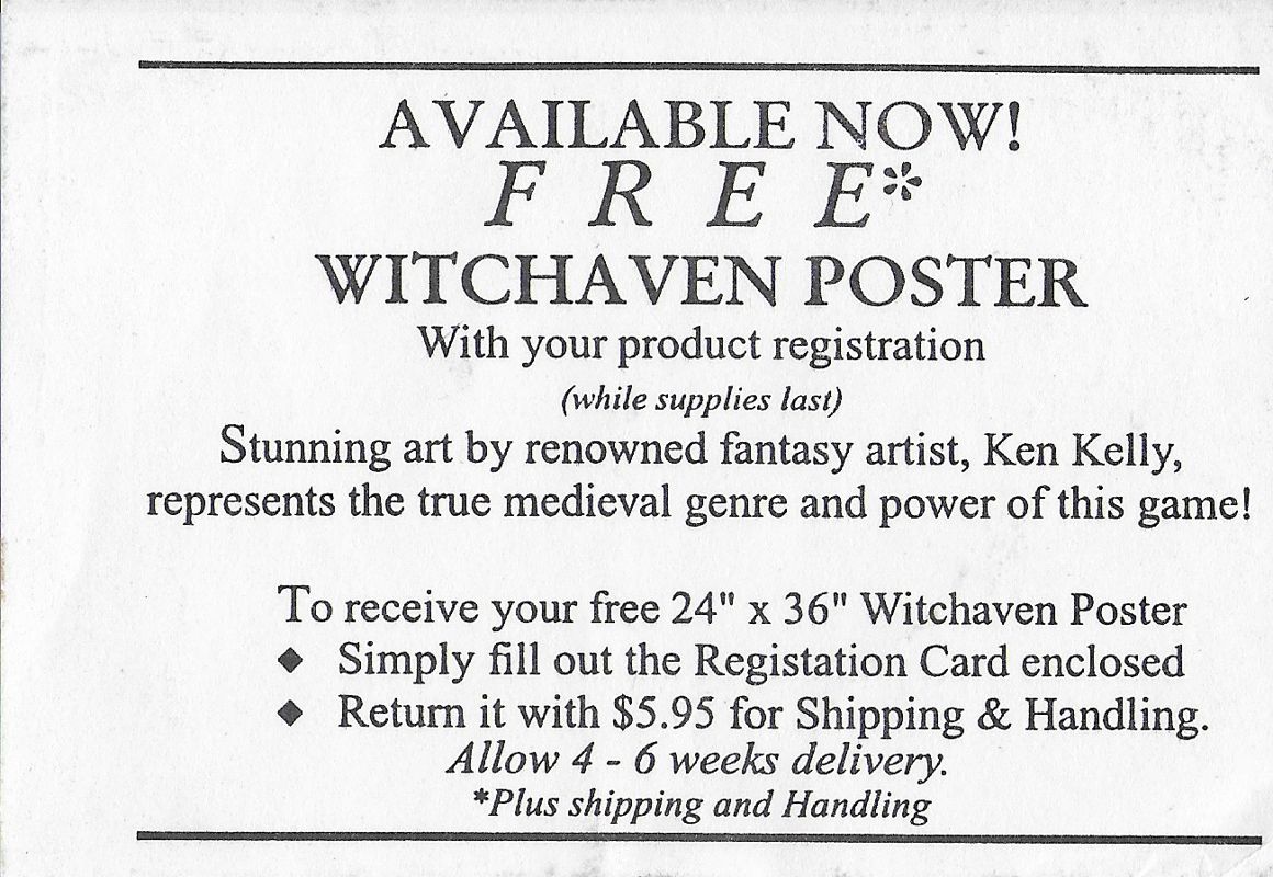 Advertisement for Witchaven (DOS): Witchaven poster