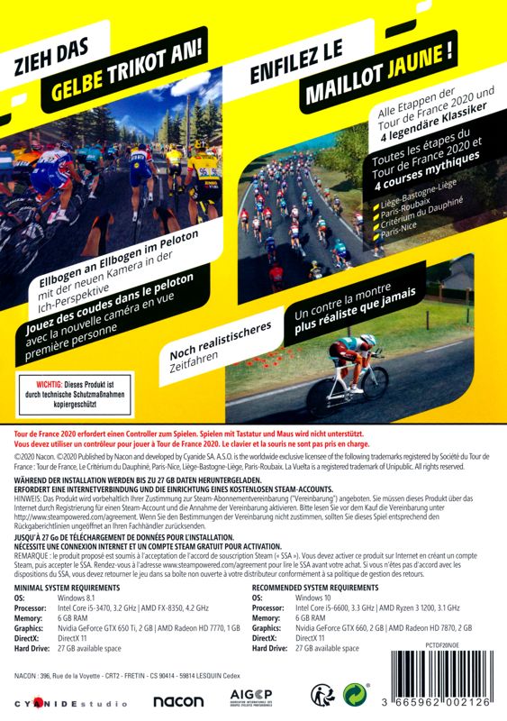 Back Cover for Tour de France 2021 (Windows)