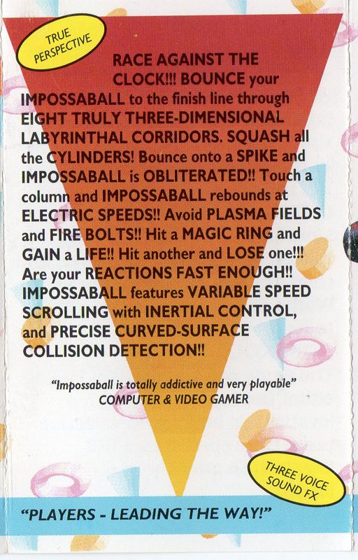 Inside Cover for Impossaball (Amstrad CPC) (Players budget release)