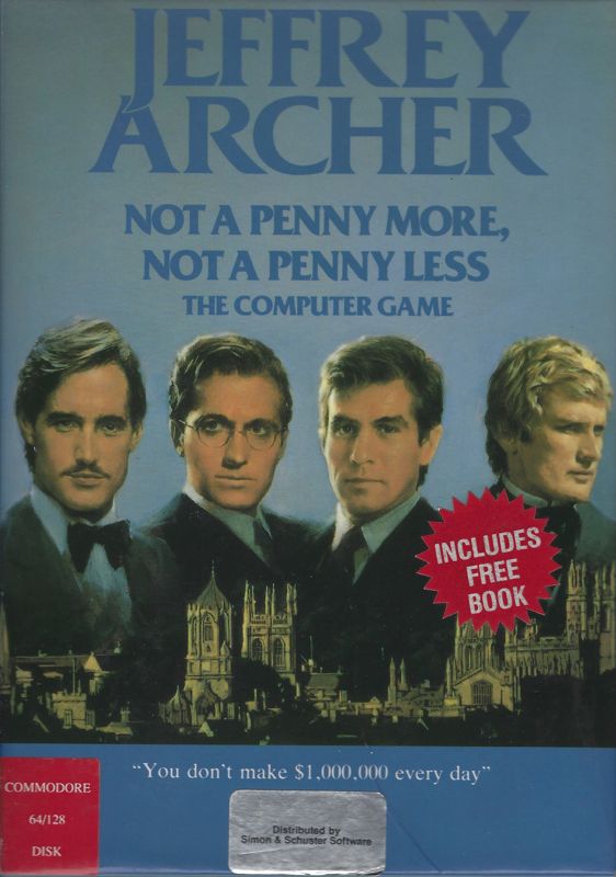 Front Cover for Jeffrey Archer: Not a Penny More, Not a Penny Less - The Computer Game (Commodore 64)