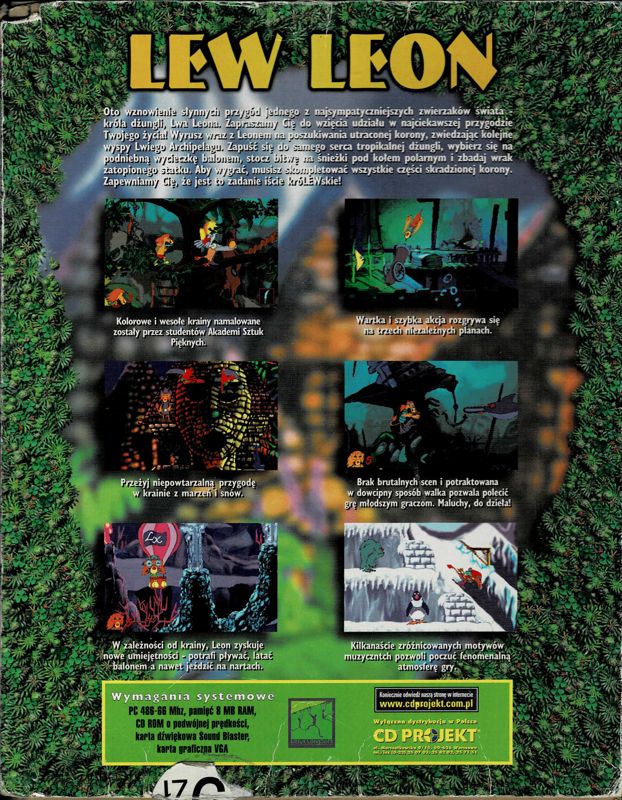 Back Cover for Leo the Lion (DOS) (II Edycja release)