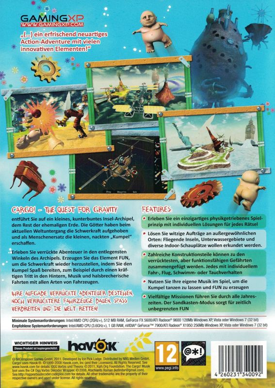 Back Cover for Cargo! The Quest for Gravity (Windows)