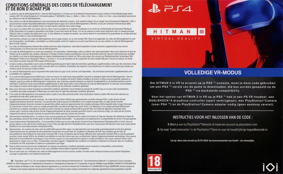 Hitman III cover or packaging material - MobyGames